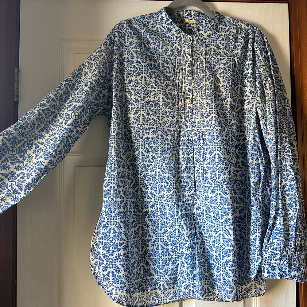 Matta Blue and White Women's Iride Tindora Top/Tunic